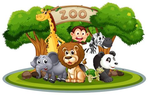 Zoo Cartoon, Zoo Clipart, Cartoon Zoo Animals, Zoo Drawing, Jungle Animal Art, Preschool Pictures, Zoo Art, Cartoon Drawings Of Animals, Cartoon Background