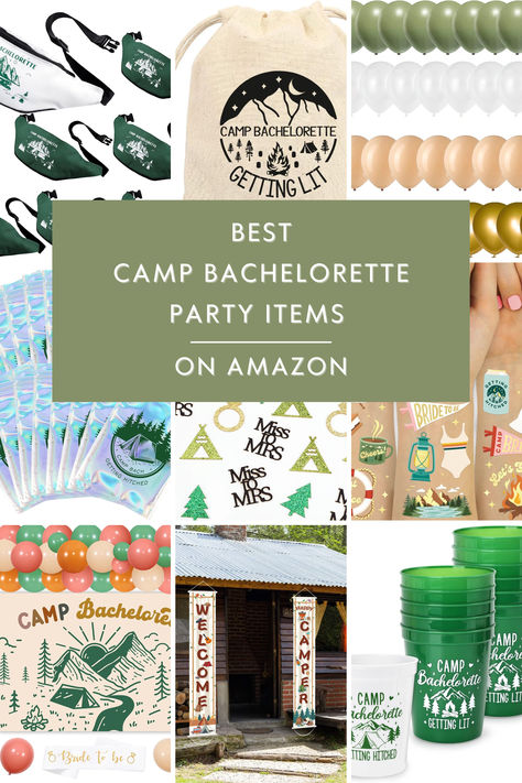 Best Camp Bachelorette Party Items on Amazon Bachelorette Party Yard Games, Bachelorette Glamping Party, Bachelorette Party Ideas Outdoor, Bachelorette Party Themes Decorations, Bunk Assignments Bachelorette, Camping Bachelorette Party Decorations, Camp Inspired Bachelorette, Enchanted Forest Bachelorette Party, Glamping Bachelorette Party Decorations