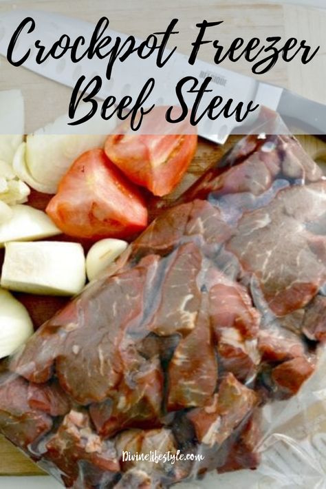 Crockpot Freezer Beef Stew Recipe Easy Dinner Divine Lifestyle Healthy Crock Pot Beef Stew, Freezer Beef Stew, Healthy Crockpot Beef Stew, Stir Fry Dinner Recipes, Best Beef Stew Recipe, Crock Pot Beef Stew, Potato Recipes Crockpot, Cooking Stew Beef, Healthy Crock Pot