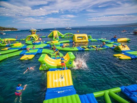 Water Parks In Texas, Water Places, Seaside Heights, Inflatable Water Park, Water Playground, Lake Travis, Water Sport, Floating In Water, Lake Michigan