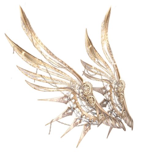 Wings Inspiration, Steampunk Wings, Wings Drawing, Fantasy Props, Wings Art, Bird Wings, Anime Accessories, Cool Swords, Wings Design