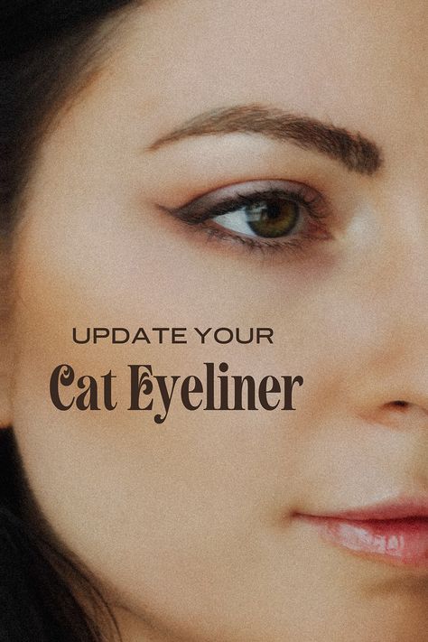 Is Cat Eyeliner still in style? We say yes! Check out our makeup tips on how to do a classic, modern cat eye for 2024.   #makeuptips #makeuphowto #eyeliner #wingedeyeliner #makeup2024 #classicmakeup #vintagemakeup Eye Shadow Eyeliner Looks, How To Cat Eyeliner, 1950s Eyeliner, How To Do Cat Eyeliner, Soft Cat Eye Makeup, Cat Eye With Pencil Eyeliner, Reverse Cat Eye Eyeliner, Vintage Eyeliner, Cat Eyeliner Tutorial