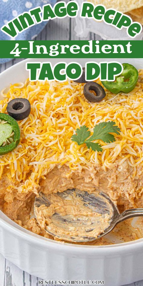 Cold Taco Dip With Sour Cream, Taco Meat Dip Recipes, Recipe For Taco Dip, Cream Cheese Taco Dip Cold, Cold Taco Dip With Cream Cheese, Frito Bean Dip Recipe, Warm Taco Dip, Simple Taco Dip, Taco Dip With Cream Cheese