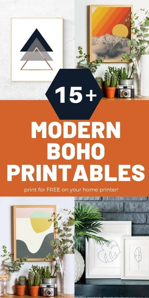 Find over 15 beautiful modern art prints with boho style that can be printed for FREE on your home printer. Add artwork to a bare wall with these beautiful, budget saving options. Use separately or add them to a gallery wall. Wall Decoration Ideas For School, Modern Wall Art Prints Free Printables, Free Wall Decor Printables, Free Boho Wall Art, Free Art Prints Boho, Boho Wall Art Printables, Boho Wall Prints Free, Printable Boho Wall Art Free, Free Printable Wall Art Boho