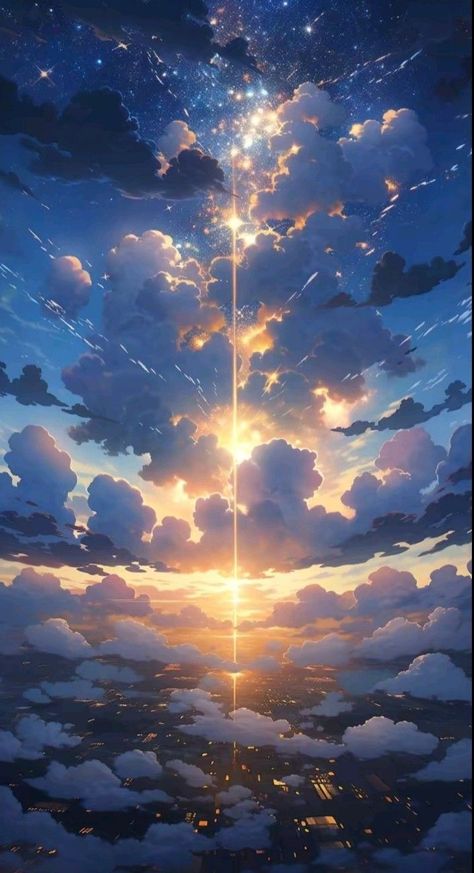 Anime Sky Background Aesthetic, Anime Clouds Aesthetic, Anime Sky Background, Anime Cloud Wallpaper, Anime Sky Aesthetic, Sky Aesthetic Anime, Sky Anime Wallpaper, Anime Backgrounds Landscape, Anime Clouds Sky