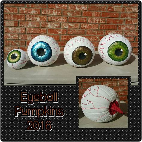 Eye Ball Pumpkin Painting, Eyeball Painted Pumpkin, Eye Pumpkin Painting, Eyeball Pumpkin Carving, Eyeball Pumpkin Painting, Pumpkin Eyeball, Eyeball Pumpkin, Creative Pumpkin Painting Ideas, Eye Pumpkin