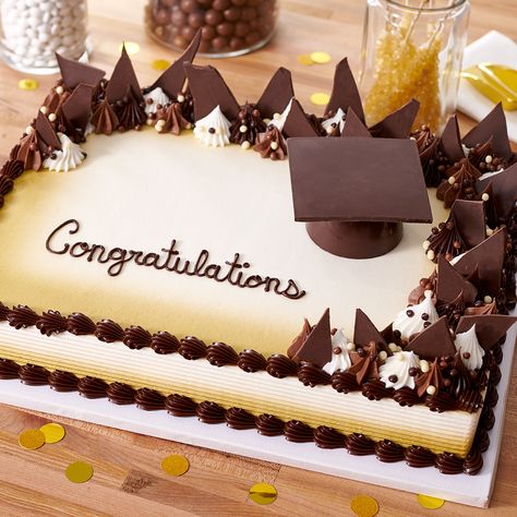 Chocolate Graduation Cake, Chocolate Graduation, Simple Graduation Cakes, Square Cake Design, Simple Birthday Cake Designs, Pastel Rectangular, Graduation Cake Designs, Congratulations Cake, Idea Cake