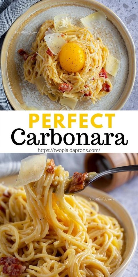 Carbonara Pasta For One, Simple Fresh Pasta Recipes, Carbonara Pasta For Two, Carbonara Suppli Recipe, Spaghetti Carbonara Vegetarian, Cabinarra Pasta, Italian Carbonara Authentic, Best Carbonara Recipe Creamy, Carbonara For One