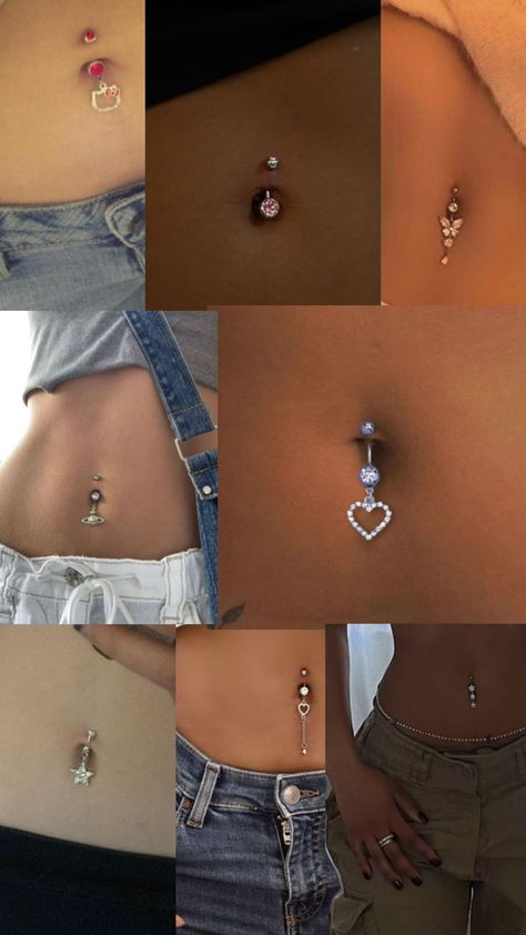 bellybutton piercings Bellybutton Piercings, Waist Jewelry, Cool Piercings, Cute Piercings, Makeup Rooms, Belly Piercing, Belly Button Piercing, Stacked Jewelry, Funky Jewelry