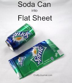 How to Turn a Soda Can into a Flat Sheet of Aluminum and Ways to Use It | Crafty Journal Repurpose Soda Cans, Pop Can Christmas Ornaments, Diy With Soda Cans, How To Flatten Tin Cans, Can Ideas Aluminum, Aluminum Can Jewelry Diy, Drink Cans Crafts, Upcycle Cans Soda, Pop Can Storage Ideas