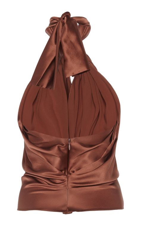 Johanna Ortiz City Scape Draped Halter Silk Top Silk Top Outfit, Fame Clothes, Silk Halter Top, Dark Caramel, City Scape, Halterneck Top, Trendy Fashion Tops, Top Outfit, Johanna Ortiz