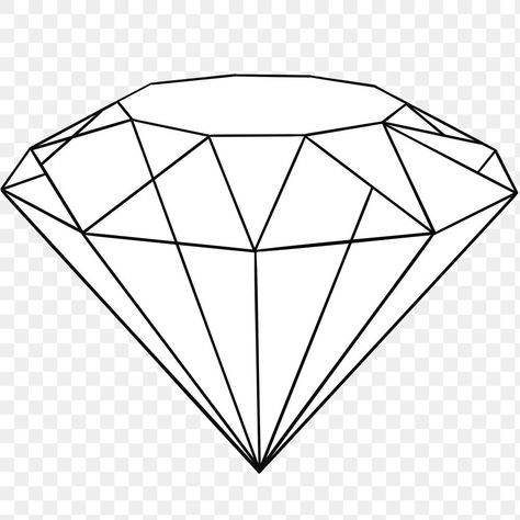 Diamond Outline Tattoo, Origami Painting, Png Crystal, Diamond Png, Diamond Sketch, Diamond Illustration, Diamond Outline, Crystal Drawing, Diamond Vector