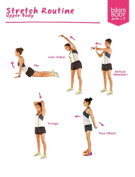 Stretch upper body Kayla Itsines Workout, Bbg Workouts, Upper Body Stretches, Body Guide, Stretch Routine, Yoga Program, Body Stretches, Kayla Itsines, Body Challenge