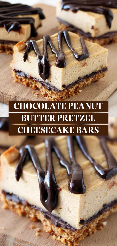 Peanut Butter Cheesecake With Pretzel Crust, Take 5 Cheesecake, Pretzel Crust Cheesecake Recipes, Desserts Made With Pretzels, Dessert Recipes With Pretzels, Dessert To Bake, Pretzels Recipe Dessert, Best Peanut Butter Dessert Recipes, Peanut Butter Dessert Ideas