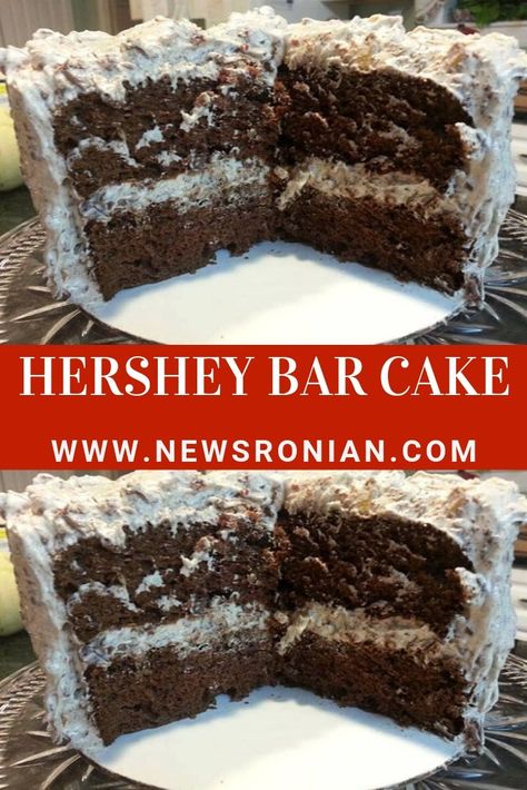 Hersheys German Chocolate Cake, Chocolate Cake Hersheys, Hershey Bar Cake, Hersheys Chocolate Cake With Cream Cheese Filling, Hersey Bar Cake, Hersheys Cookies And Cream Cake, Back Of The Box Hersheys Chocolate Cake, Hersey Chocolate Cake Hershey's, Hershey Bar Cakes