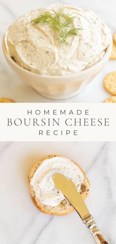 Boursin Copycat Recipe, Copycat Boursin Cheese, Boursin Cheese Copycat Recipe, How To Make Boursin Cheese, Julie Blanner Recipes, Diy Boursin Cheese, Boursin Cheese Recipes Appetizer Ideas, Boursin Cheese Appetizers, Boursin Cheese Recipe