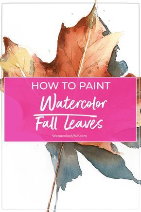 Painting Easy Watercolor, Paint Autumn, Watercolor Fall Leaves, Autumn Watercolor, Learn Watercolor Painting, Art Tutorials Watercolor, Watercolor Beginner, Learn Watercolor, Paint Watercolor