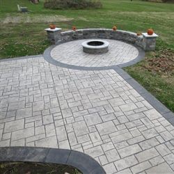 Circle Patio, Stamped Concrete Patio Designs, Concrete Patio Makeover, Patio Plans, Concrete Patio Designs, Stamped Concrete Patio, Driveway Design, Deck Designs Backyard, Patio Makeover