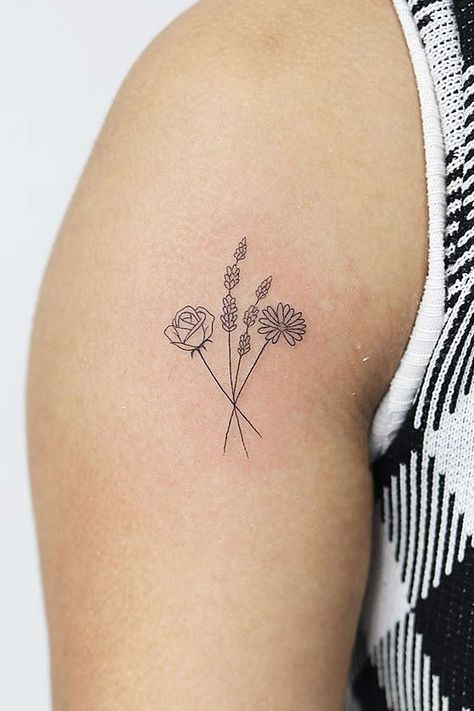 Fine Line Daisy And Rose Tattoo, Detailed Daisy Tattoo, Rose And Daisy Tattoo Design, Line Work Daisy Tattoo, Poppy And Daisy Tattoo, Rose And Daisy Tattoo, Daisy And Rose Tattoo, Daisy Tattoo Meaning, Rose Bud Tattoo