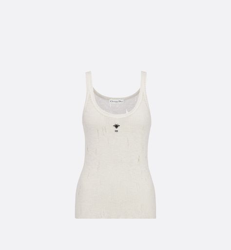 Dior Tank Top, Denim Swimsuit, Dior Top, Dior Star, Couture Looks, Sheer Tank Top, Tank Top White, Short Denim, Short T Shirt