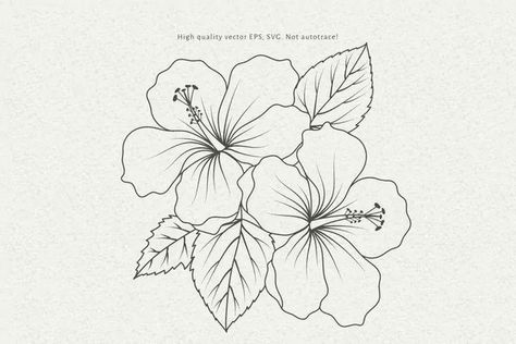 Hibiscus Svg, Hibiscus Drawing, Tropical Flower Tattoos, Hibiscus Flower Drawing, Hawaiian Flower Tattoos, Hibiscus Flower Tattoos, Tropical Tattoo, Hibiscus Tattoo, Summer Bouquet