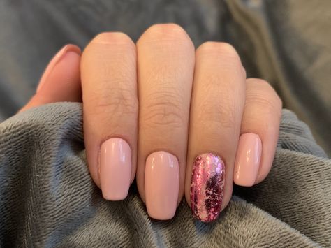 Foil Accent Nail, Pink Gel Polish, Accent Nail, Pink Gel, Pink Foil, Accent Nails, Pink Nails, Gel Polish, Foil