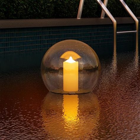 Amazon.com : NiceBuy Solar Floating Pool Lights Ball Outdoor Waterproof Ip66 Solar Powered Pool Lights That Float Candles Flickering Flame Lights for Swimming Pool Decor Pond Garden Party : Patio, Lawn & Garden Floating Pool Candles, Floating Pool Decorations, Swimming Pool Decor, Solar Pool Lights, Pool Candles, Solar Candles, Floating Led Candles, Floating Pool Lights, Pond Garden