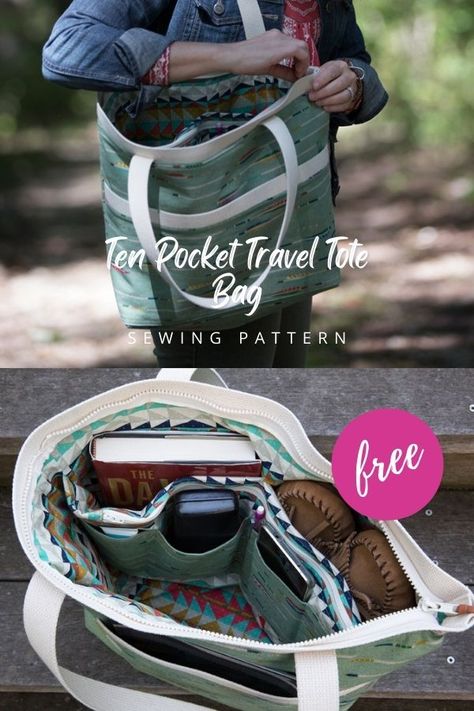 Work Bag Sewing Pattern Free, Free Travel Bag Pattern, Utility Bag Pattern, Weekender Bag Sewing Pattern, Zipper Top Tote Bag Sewing Patterns, Tote Bag Patterns To Sew Free, Work Bag Sewing Pattern, Free Pdf Bag Sewing Patterns, Canvas Bag Pattern Free