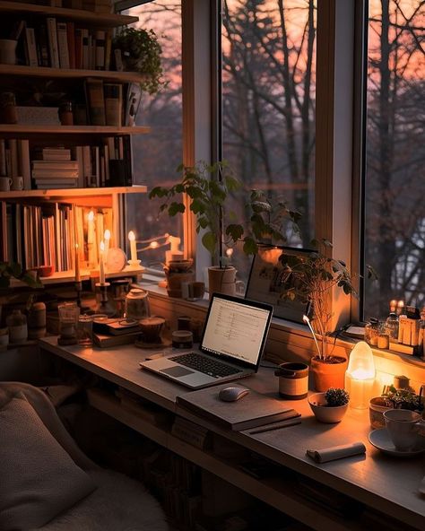 Cozy Reading Chair, Writers Desk, Plush Bedding, Cozy Desk, Productive Work, Cozy Office, Cozy Home Office, Aesthetic Study, Chair Ideas