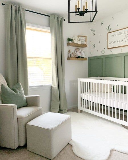 Gray Crib Nursery Color Schemes, Gelato Crib, Earthy Nursery, Sage Green Nursery, Gender Neutral Nursery Colors, Crib Nursery, Baby Nursery Inspiration, Baby Room Themes, Baby Room Neutral