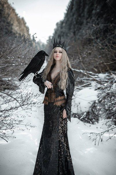 Occultophiliac Dark Queen, A Crow, Raven Queen, Fairytale Photography, Queen Costume, Fantasy Photography, Beltane, Fantasy Costumes, Gothic Beauty