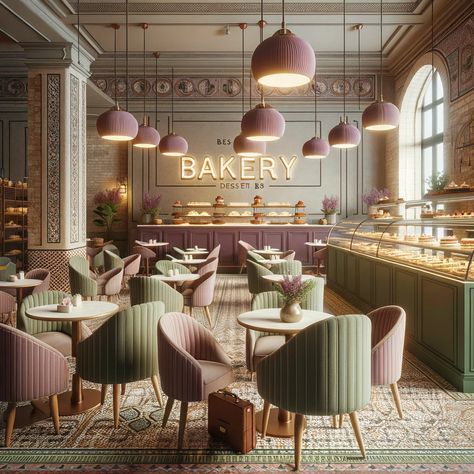 French Tea Room Interior, Cafe Bakery Interior Design, Cafe Interior Design Ideas, Bakery Interior Design, Cake Shop Interior, Start A Restaurant, Cake Shop Design, Bakery Shop Interior, Bistro Interior