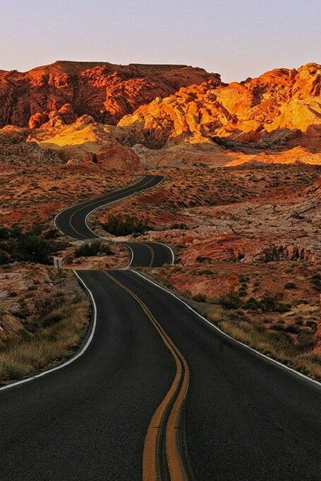 . Friday Inspiration, Beautiful Roads, Scenic Roads, Valley Of Fire, Road Trip Usa, Route 66, Nature Travel, The Desert, Beautiful World