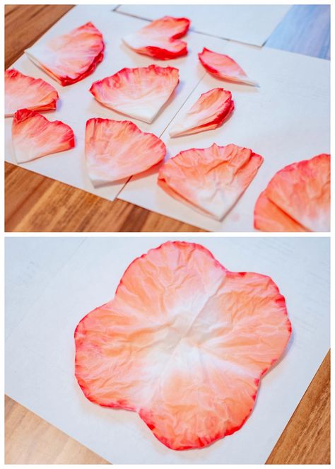 How to Make Coffee Filter Flowers – Allison Marie Painted Paper Flowers, Coffee Filter Flowers Preschool, Coffee Filter Flowers Diy Tutorials, Diy Fall Flowers, Coffee Filter Painting, Coffee Filter Hydrangeas, Budget Centerpieces Diy, Coffee Filter Art Projects, Diy Coffee Filter Flowers