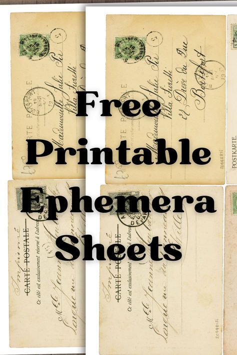 Don't you love old postcards? Did you know that the backs of old postcards can be almost as interesting, if not more, than the fronts? They often feature things like old handwriting, stamps, and postmarks, as well as the word "postcard" or "carte postale." Today we have two lovely sheets of postcard backs, all ready to print. Junk Journal Printables Free, Old Handwriting, Journal Printables Free, Free Postcards, Junk Journal Printables, Printables Free, Old Postcards, Journal Printables, Public Domain