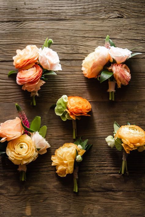 Blush Spray Rose, Peach Boutonniere, Pink Veronica, Spring Wedding Flowers Bouquet, French Vineyard, Ranunculus Boutonniere, Ranunculus Wedding, Peach Ranunculus, Wedding Boutonnieres