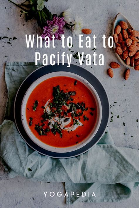 In order to pacify or reduce and balance the #Vata #dosha, you must eat more of the sweet, sour, and salty tastes, and, therefore, eat less of the pungent, bitter, and astringent flavours. Vata Dosha Recipes, Ayurvedic Recipes Vata, Vata Pacifying, Ayurvedic Breakfast Recipes, Vata Diet, Ayurvedic Breakfast, Ayurveda Dosha, Ayurveda Vata, Ayurveda Diet