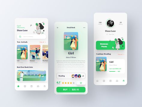 Library App Design by YueYue🌙 Library Management System, Learn Illustrator, Library Management, Ui Design Mobile, Library App, App Design Layout, Library Inspiration, Mobile App Design Inspiration, Kids Library