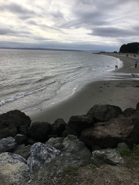 Golden Gardens Beach view of puget sound on an overcast day Overcast Beach, Grey Hour, What Is Happiness, Construction Repair, Golden Garden, Brand Vision, Pretty Beach, Puget Sound, Beach View