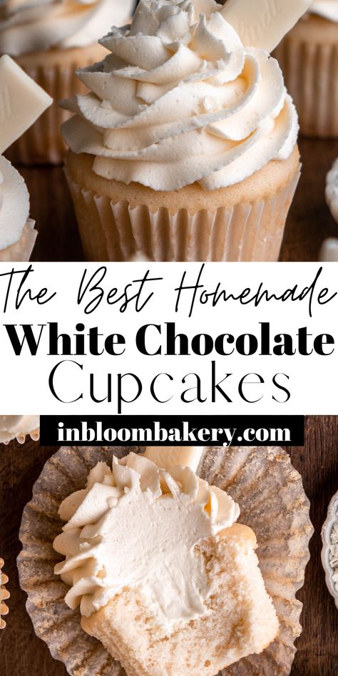 Cake Pops, White Chocolate Filled Cupcakes, White Chocolate Cupcake Filling, White Mocha Cupcakes, Captain Morgan Cupcakes, White Filled Cupcakes, Vanilla Cupcake With Filling, White Cupcake Flavors, White Almond Cupcakes