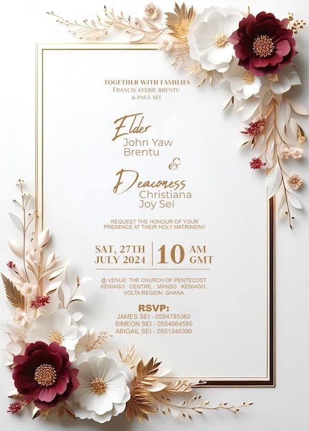 Wedding Invitation Luxury, Marriage Invitation Card Background, Wedding Invitation Cards Background, Program For Wedding, Program Poster, Wedding Poster Design, Wedding Invitation Ideas, Elegant Floral Wedding, Free Wedding Invitation Templates