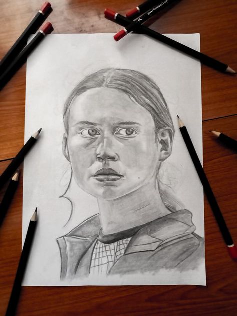 Pin Sketch, Max From Stranger Things, Art Drawing Pencil, Portrait Sketchbook, Max Mayfield, Portrait Sketch, Stranger Things 4, Drawing Pencil, Portrait Sketches