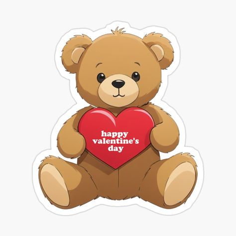 Teddy Bear Sticker, Valentines Day Teddy Bear, Bear Sticker, Happy Valentines, Sticker Collection, Printable Stickers, Aesthetic Art, Happy Valentines Day, Cute Stickers