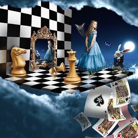 Alice In Wonderland Artwork, Wonderland Artwork, Alice In Wonderland Aesthetic, Alice And Wonderland Quotes, Alice Madness, Wonderland Quotes, Alice In Wonderland Theme, Chess Game, Adventures In Wonderland