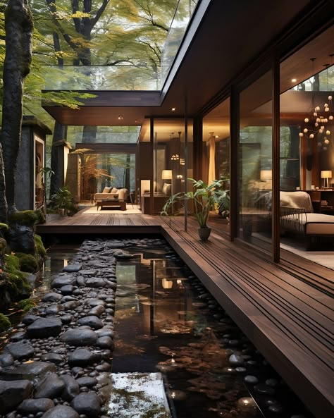 Zen House, Japanese Home Design, Japanese Style House, Casa Country, Minimalism Lifestyle, Zen Style, House In Nature, Forest House, Design Exterior