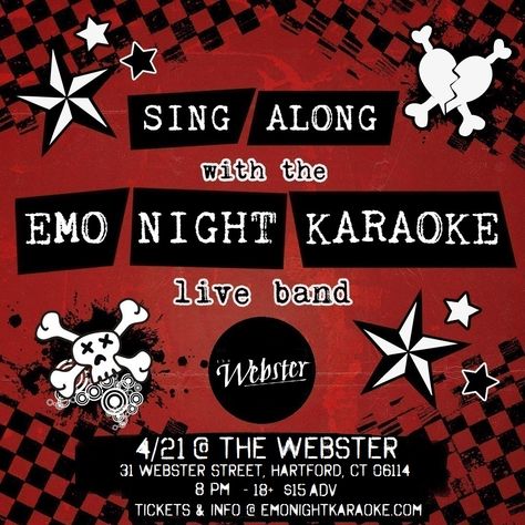 Night Outfits Bar, Emo Party, Emo Night, Rock Box, Karaoke Party, Bachelorette Themes, Concert Venue, Live Band, Buy Tickets