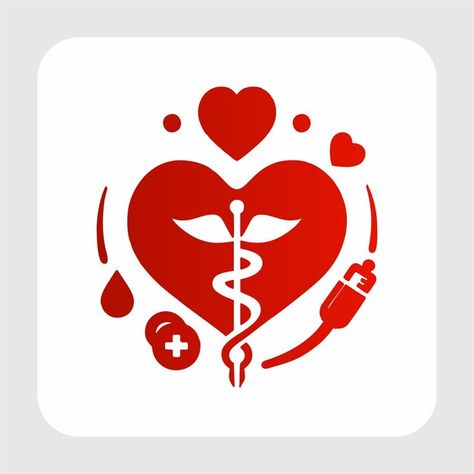 A red heart with a medical stethoscope a... | Premium Vector #Freepik #vector #red-cross #medical-symbol #medical-logo #health-logo Stethoscope Logo Design, Medical Logo Design Symbols, Medical Stethoscope, Heart Stethoscope, Cross Vector, Clinic Logo, Medical Logo Design, Medical Logo, Technology Icon