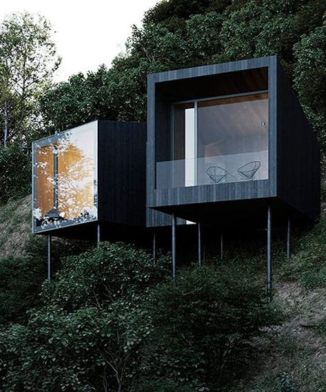 Chongqing, Chalet Design, Eco Hotel, Hotel Concept, Casa Container, Kiev Ukraine, Tiny Cabin, Dark Interiors, Small Cabin