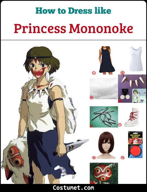 Plus Size Cosplay Ideas Anime, San Princess Mononoke Cosplay, Halloween Costumes Studio Ghibli, Ghibli Halloween Costumes, Ghibli Costume, Princess Mononoke Costume, San Princess Mononoke, Anime Halloween Costume, Princess Mononoke Cosplay