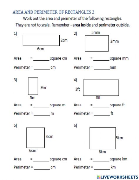 3rd Grade Math Worksheets Area And Perimeter, Area Of Rectangle Worksheet, Area Worksheets 3rd Grade, Perimeter Worksheets 3rd Grade, Rectangle Worksheet, Area Of Rectangle, Area And Perimeter Activities, Perimeter Formula, Area Lesson